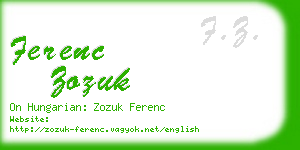 ferenc zozuk business card